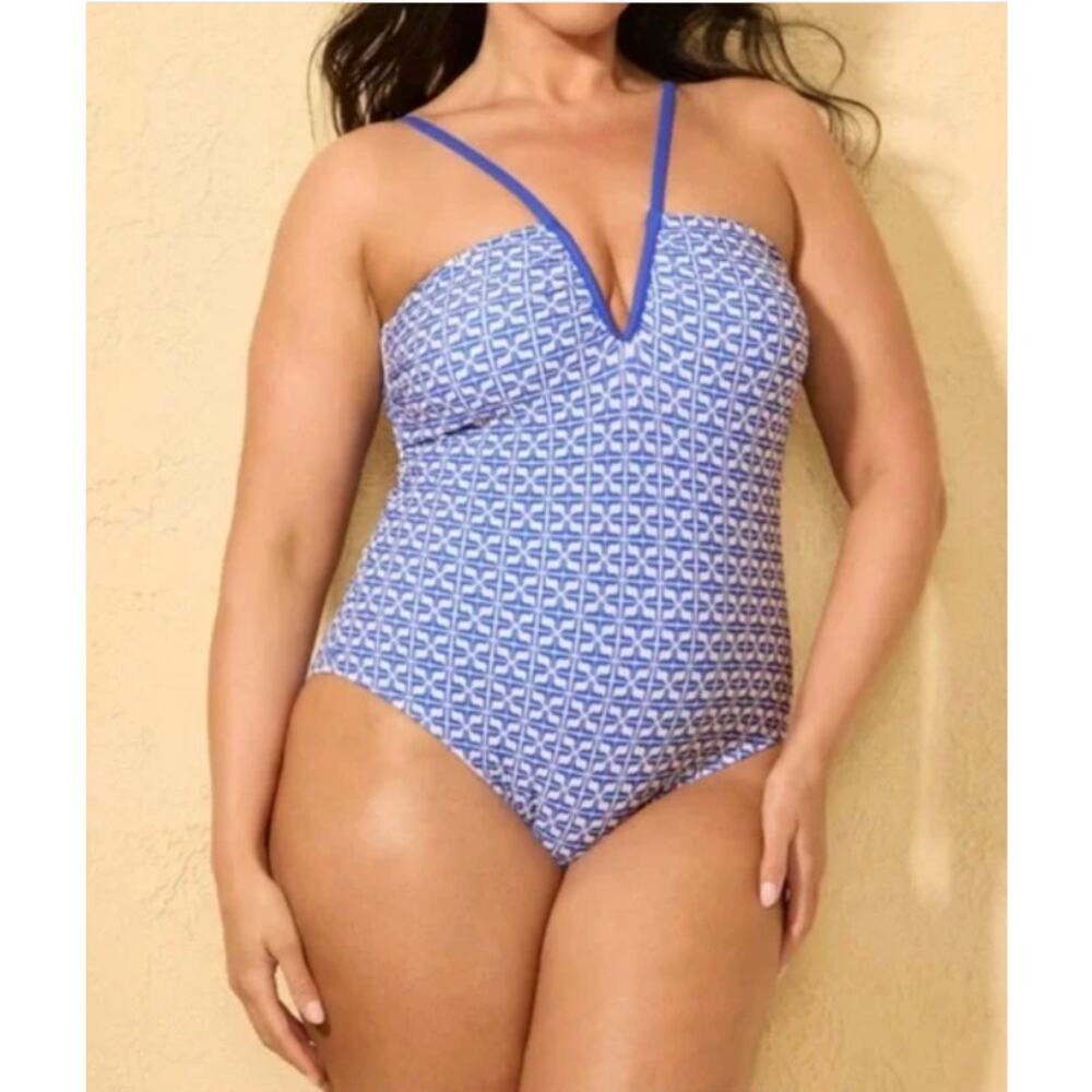 Shade & Shore Women’s Blue Full Seat Coverage One Piece Swimsuit